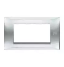 Placca Flexa in Tecnopolimero Inox Lucido 4 Moduli Urmet 11804.IL