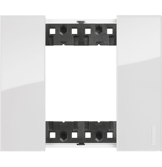 Placca Bticino Living Now Ghiaccio due posti Tecnopolimero KA4802DW