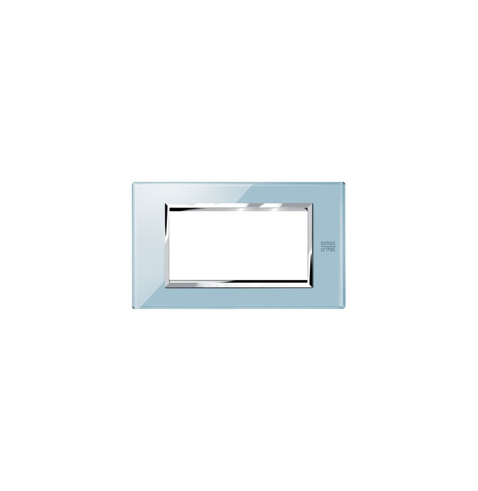 Placca Expi in vetro Azzurro Cielo 4 Moduli Urmet 13004.AZ
