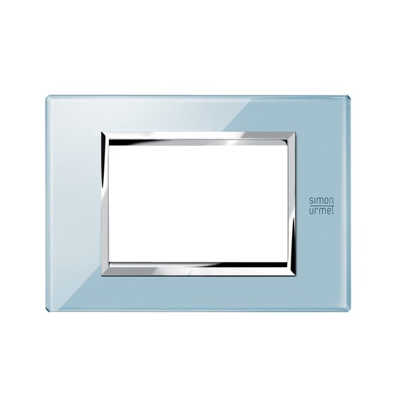 Placca in vetro Azzurro Cielo 3 Moduli Urmet 13003.AZ