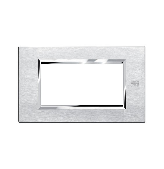 Placca in Alluminio Satinato 4 Moduli Urmet 13904.AS