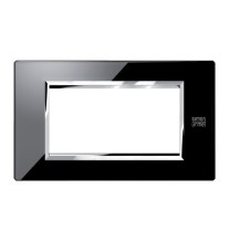 Placca in vetro nero lava 4 moduli Urmet 13004.NR