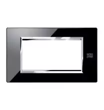 Placca in vetro nero lava 4 moduli Urmet 13004.NR