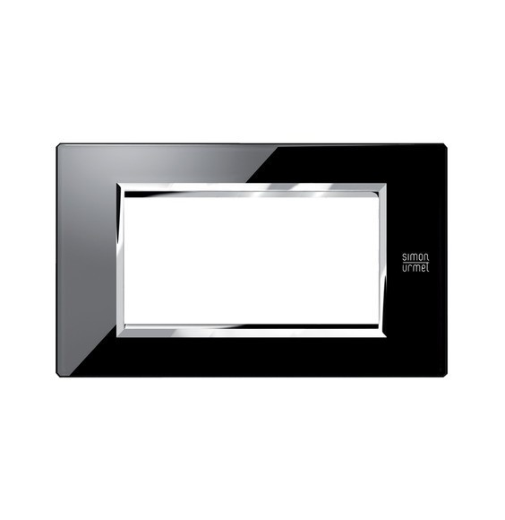 Placca in vetro nero lava 4 moduli Urmet 13004.NR