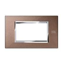 Placca in Metallo Bronzo Lucido 4 Moduli Simon Urmet 13904.BL