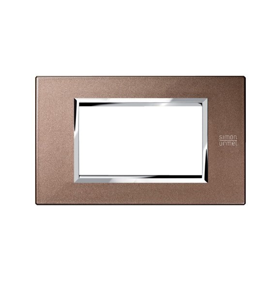 Placca in Metallo Bronzo Lucido 4 Moduli Simon Urmet 13904.BL