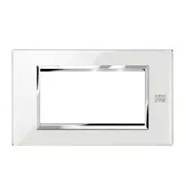 Placca in vetro Bianco Neve 4 moduli Urmet 13004.BN