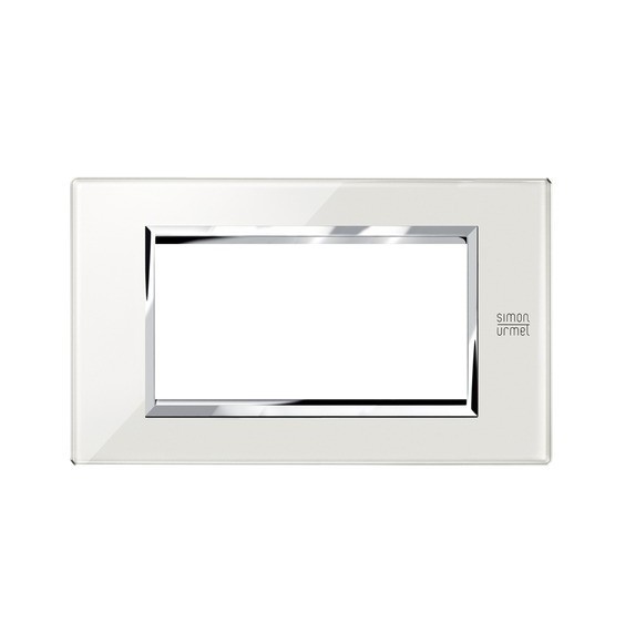 Placca in vetro Bianco Neve 4 moduli Urmet 13004.BN