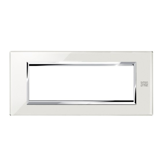 Placca in vetro Bianco Neve 6 moduli Urmet 13006.BN