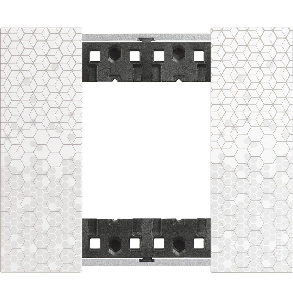 Placca Bticino Living Now Pixel due posti Tecnopolimero KA4802MW