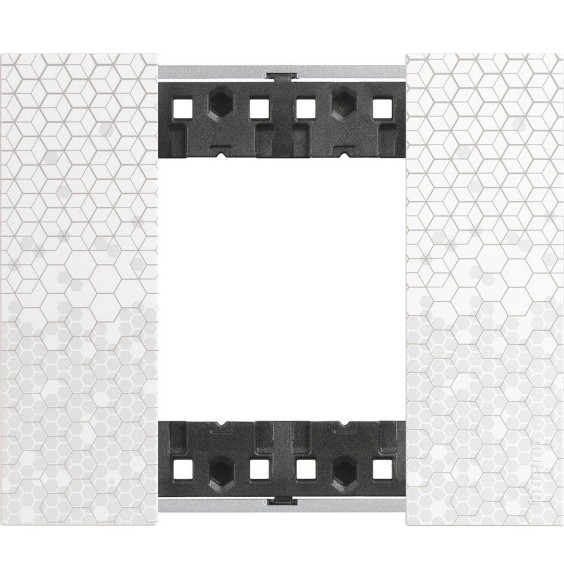 Placca Bticino Living Now Pixel due posti Tecnopolimero KA4802MW