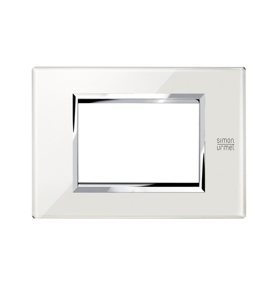 Placca in vetro Bianco Neve 3 moduli Urmet 13003.BN