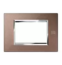 Placca in Metallo Bronzo Lucido 3 Moduli Urmet 13903.BL