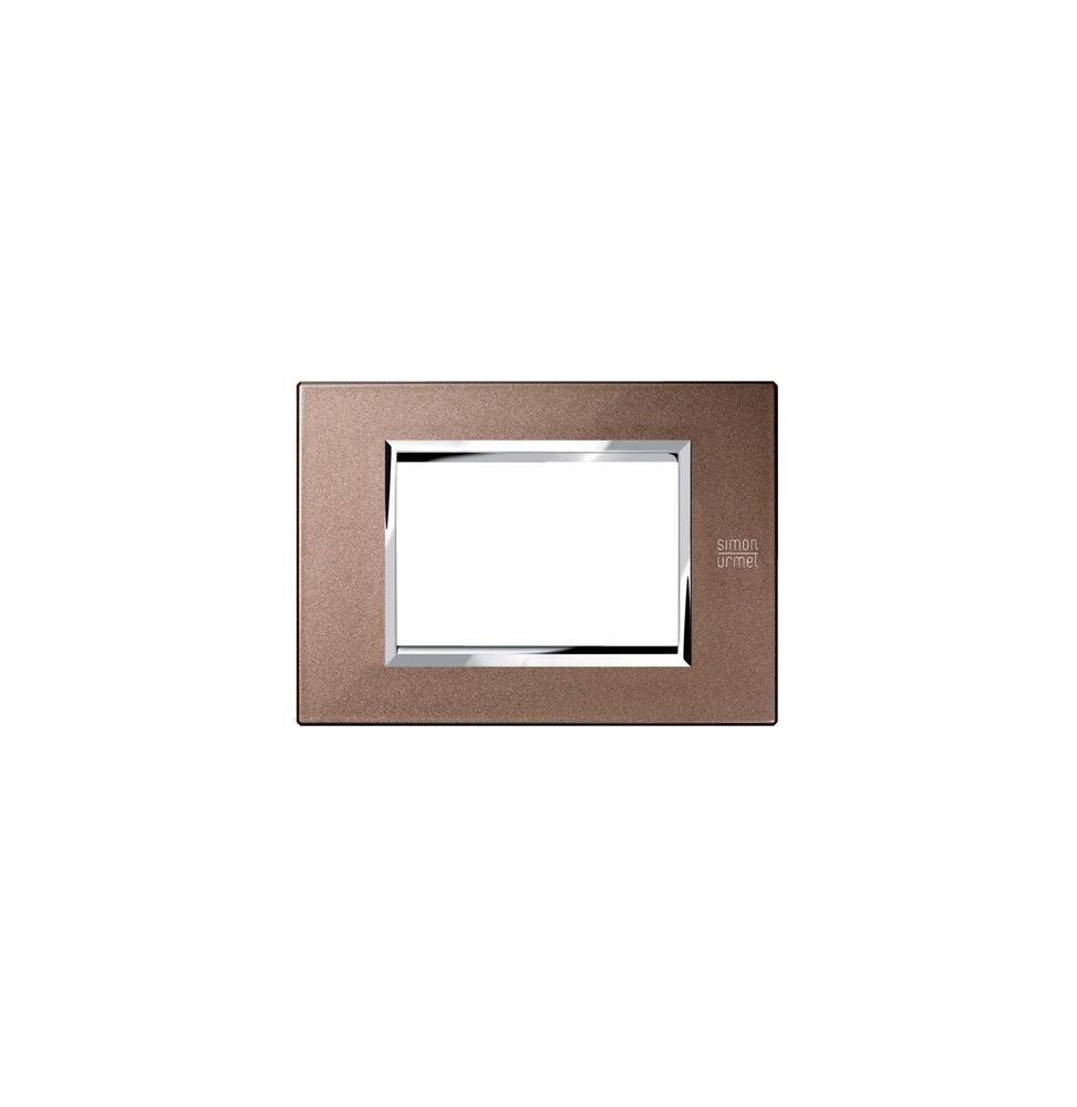 Placca in Metallo Bronzo Lucido 3 Moduli Urmet 13903.BL