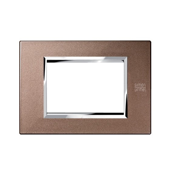 Placca in Metallo Bronzo Lucido 3 Moduli Urmet 13903.BL