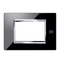 Placca in vetro nero lava per 3 moduli Urmet 13003.NR
