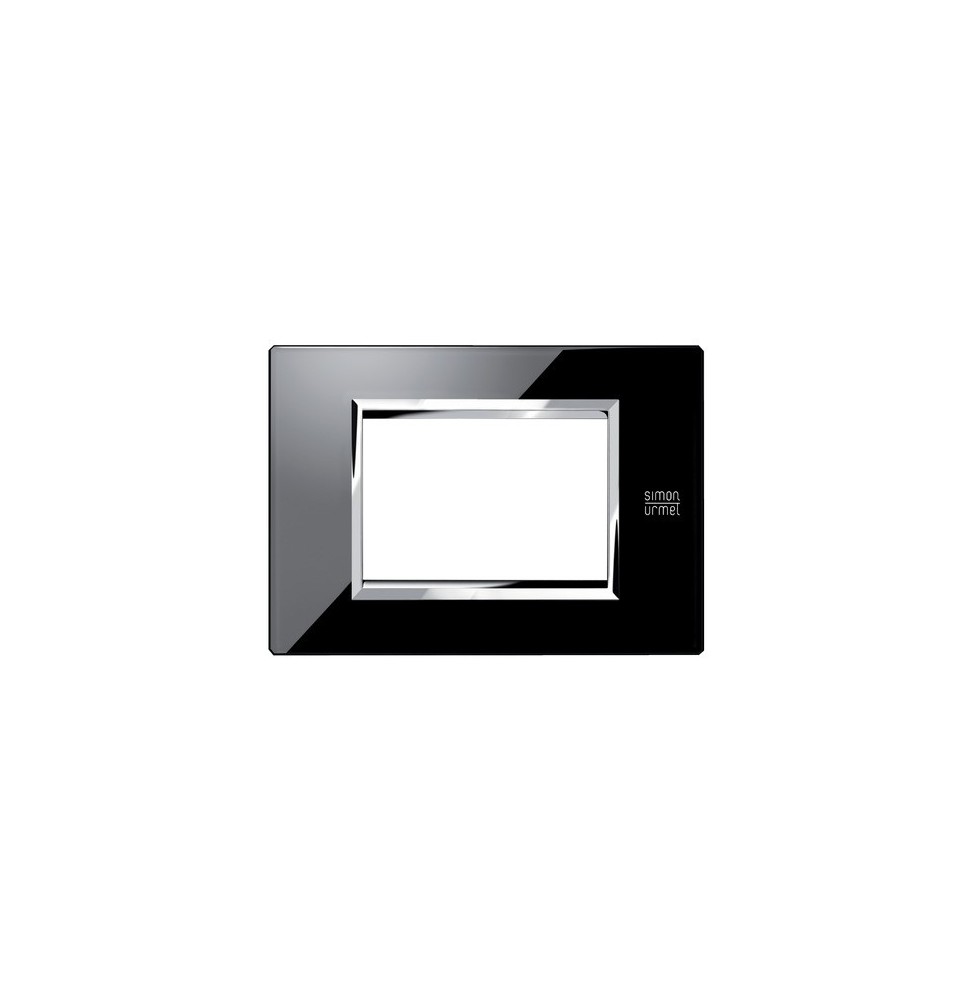 Placca in vetro nero lava per 3 moduli Urmet 13003.NR