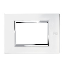 Placca in Metallo Bianco Perla per 3 Moduli Urmet 13903.BP