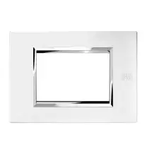 Placca in Metallo Bianco Perla per 3 Moduli Urmet 13903.BP