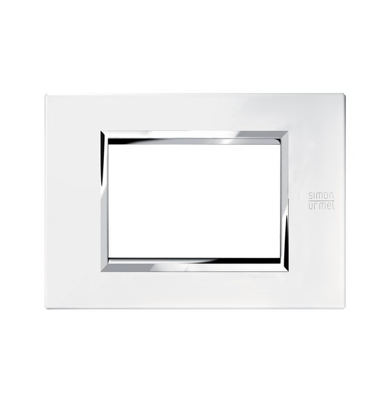 Placca in Metallo Bianco Perla per 3 Moduli Urmet 13903.BP