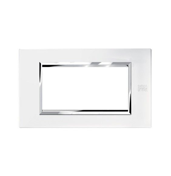 Placca in Metallo Bianco Perla 4 Moduli Urmet 13904.BP