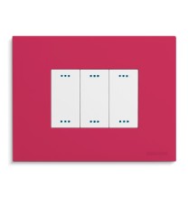 Placca 3 posti Cherry Red  serie Pixia Master 14PX153