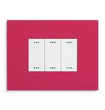 Placca 3 posti Cherry Red  serie Pixia Master 14PX153
