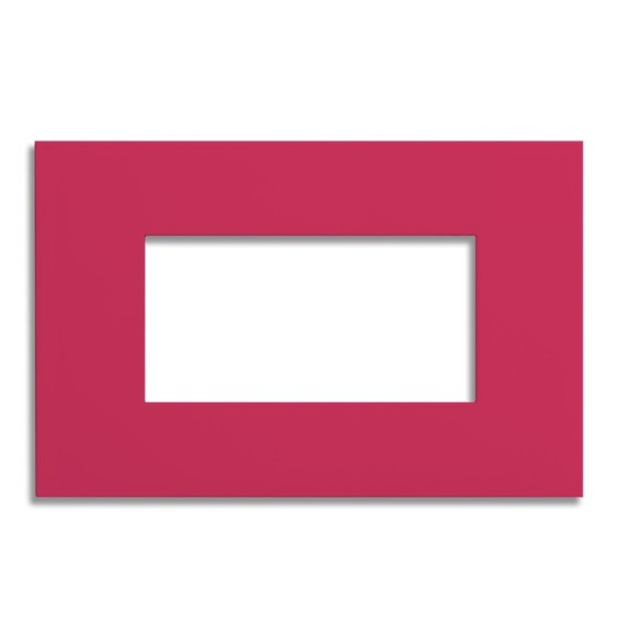 Placca 4 posti rosso Cherry Red serie Pixia Master 14PX154