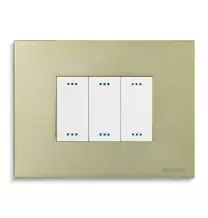 Placca 3 posti Yellow Brass  serie Pixia Master 14PX243