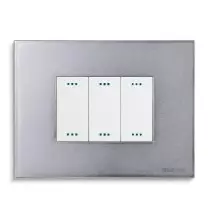 Placca 3 posti Clear Titanium serie Pixia Master 14PX253