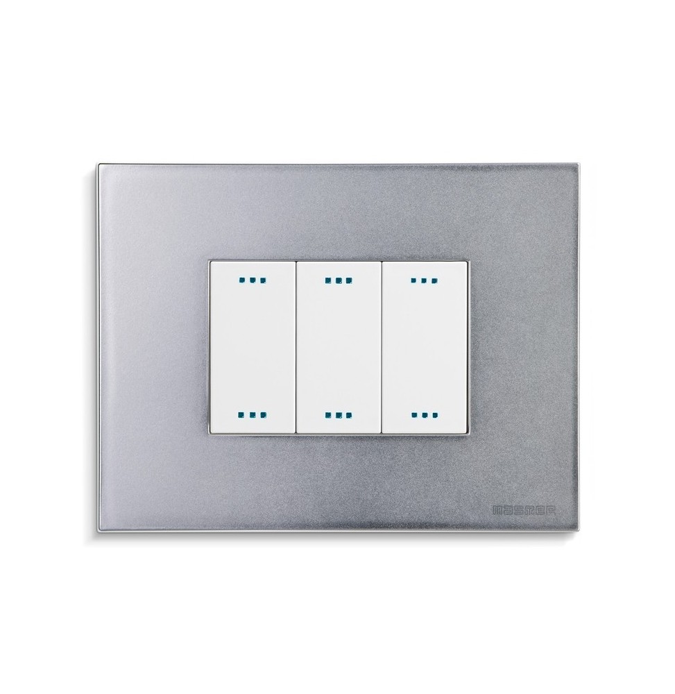 Placca 3 posti Clear Titanium serie Pixia Master 14PX253