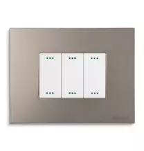 Placca 3 posti Silky Nickel serie Pixia Master 14PX293