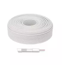 Cavo Tv Satellite Conduttore in Rame 3,4mm Guaina esterna Bianca SAT5000