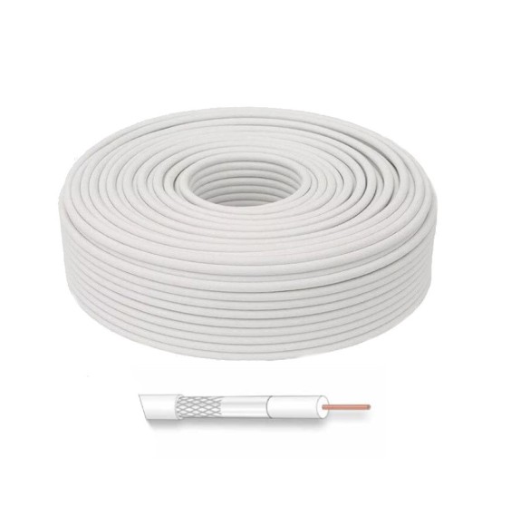 Cavo Tv Satellite 6,7mm Conduttore in CCS Guaina esterna Bianca GBC