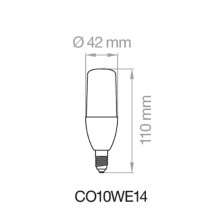 Lampada led tubolare E14 8W 3000K Luce calda Lampo CO10WE14BC