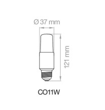 Lampada led tubolare E27 11W 3000K Luce Calda Lampo