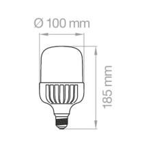 Lampada led tubolare E27 30W 6500K Luce Fredda Lampo