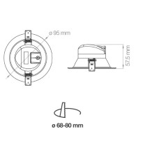 Faretto a led 7W dimmerabile da Incasso Tricolor Lampo SYDNEY7WMC