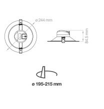 Faretto a led 25W dimmerabile da Incasso Tricolor Lampo SYDNEY25WMC