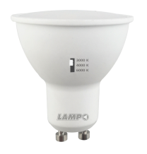 Lampada Led 8w Tricolor con Switch cambio colore integrato Lampo DIKLED8W230VMC