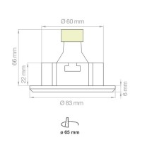 Faretto incasso 12V con vetro IP65 Inox Lampo DIKFIP65IN