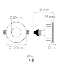 Faretto da incasso tondo in gesso altezza 36mm Lampo DIKCGTFLAT
