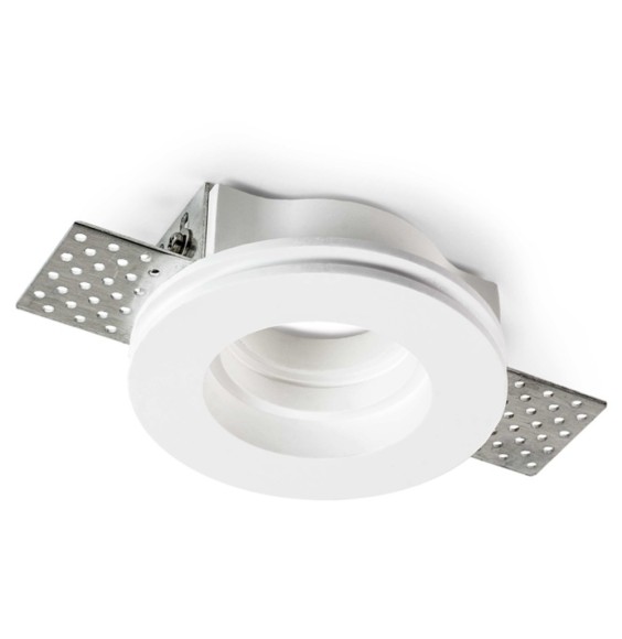 Faretto da incasso tondo in gesso altezza 36mm con staffa regolabile Lampo DIKCGTFLAT