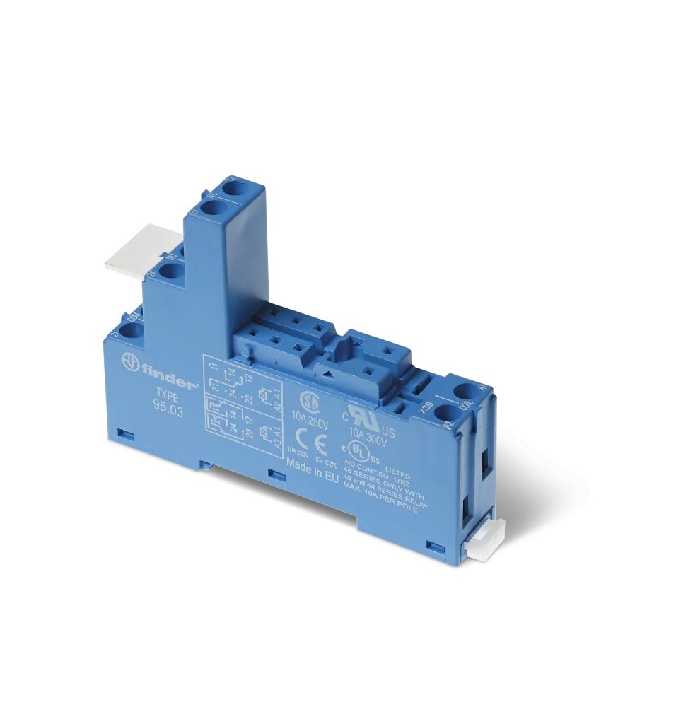 Zoccolo per relè Finder tipo 40.31 montaggio su guida din o pannello 9503SPA