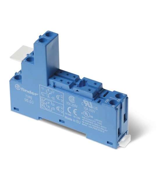 Zoccolo per relè Finder tipo 40.31 montaggio su guida din o pannello 9503SPA