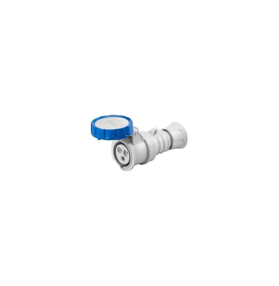 Presa volante CEE 2P+T IP67 16A diritta con cablaggio a vite Gewiss GW62026H