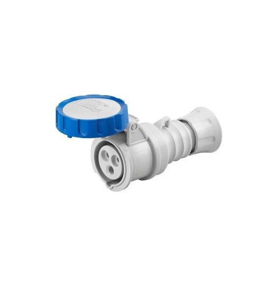 Presa volante CEE 2P+T IP67 16A diritta con cablaggio a vite Gewiss GW62026H