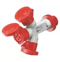 Presa Multipla 3 Uscite IP67 3P+T Rossa 16A 230V Gewiss GW64027