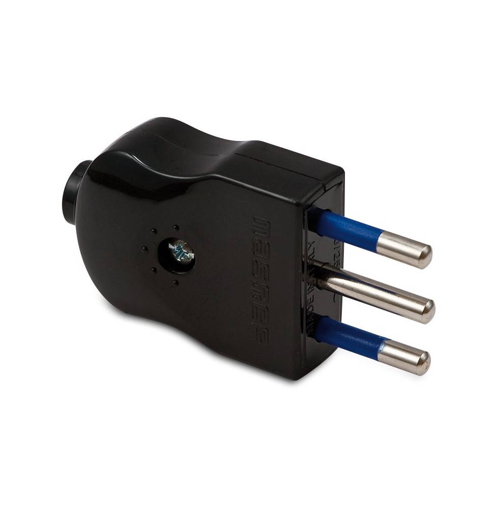 Spina Volante 2 poli + T 10A Nera Master 05020N