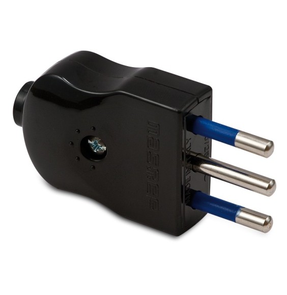 Spina Volante 2 poli + T 10A Nera Master 05020N